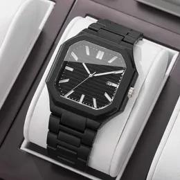 ARABIC BLACK AURA WATCH WITH DATE (Squre Dial)